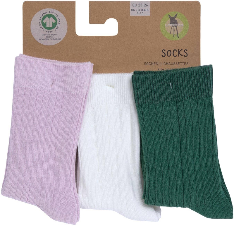 LÄSSIG 5er-Set gerippte Kinder Socken