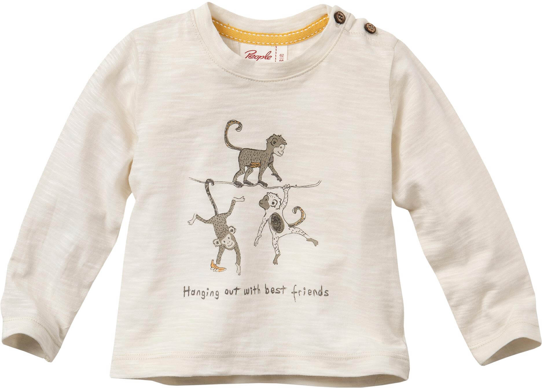 People Wear Organic Baby/Kinder Langarm-Shirt Vögelchen reine Bio-Baumwolle 